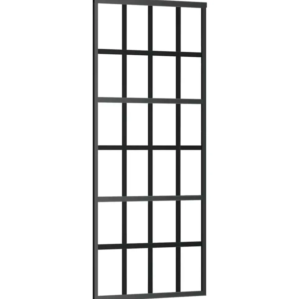 vidaXL Schuifdeur 76x205 cm ESG-glas en aluminium zwart