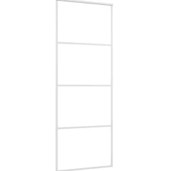 vidaXL Schuifdeur 76x205 cm ESG-glas en aluminium wit