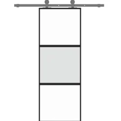 vidaXL Schuifdeur 76x205 cm gehard glas en aluminium zwart