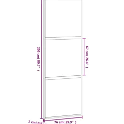 vidaXL Schuifdeur 76x205 cm gehard glas en aluminium zwart