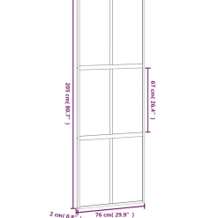 vidaXL Schuifdeur 76x205 cm gehard glas en aluminium zwart