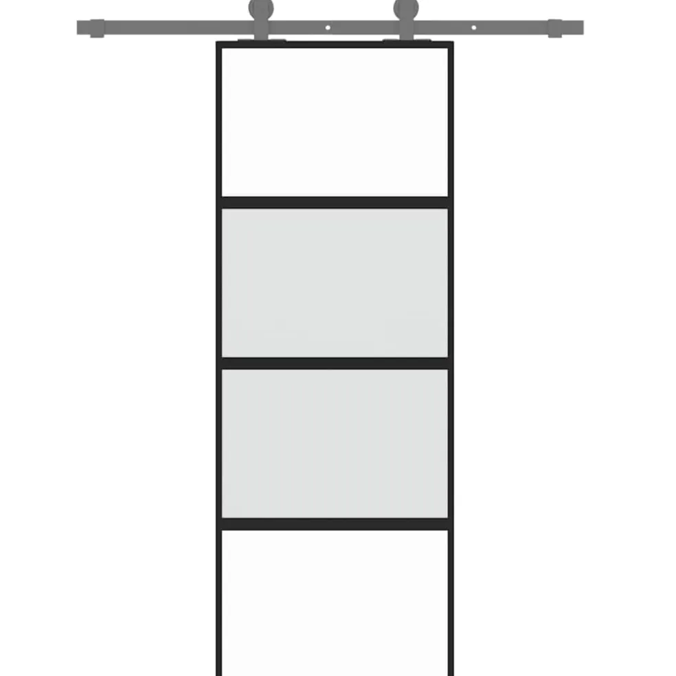 vidaXL Schuifdeur 76x205 cm gehard glas en aluminium zwart
