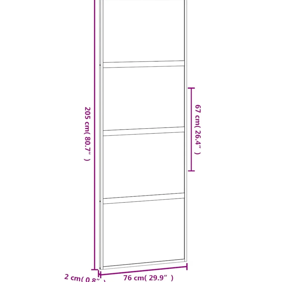 vidaXL Schuifdeur 76x205 cm gehard glas en aluminium zwart