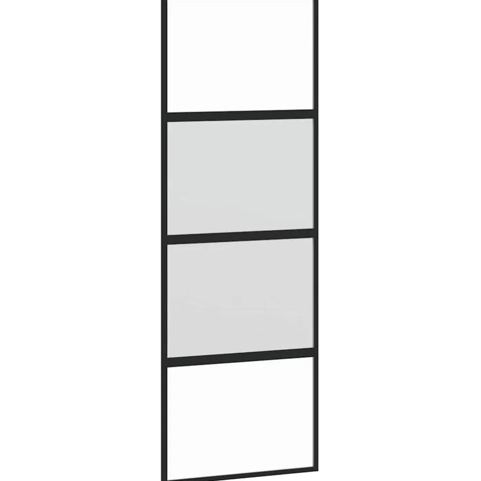 vidaXL Schuifdeur 76x205 cm gehard glas en aluminium zwart