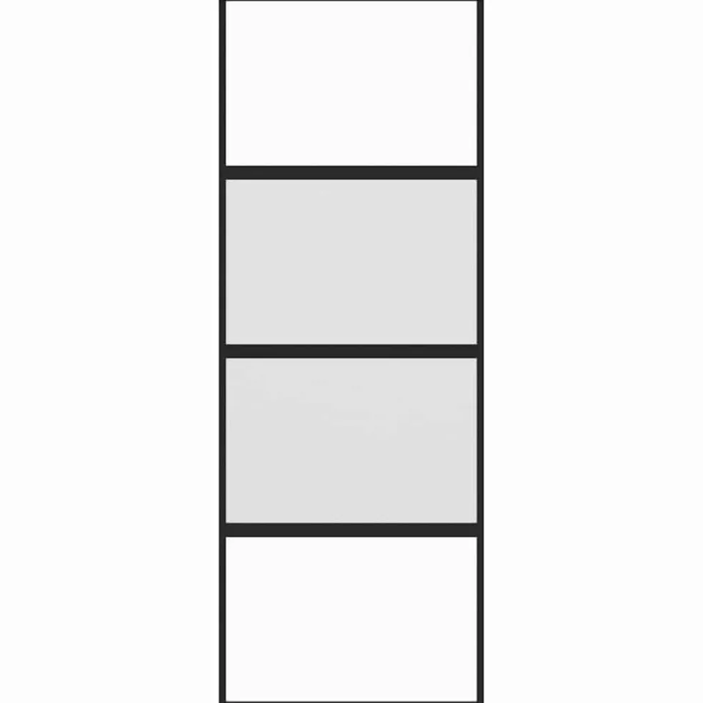 vidaXL Schuifdeur 76x205 cm gehard glas en aluminium zwart