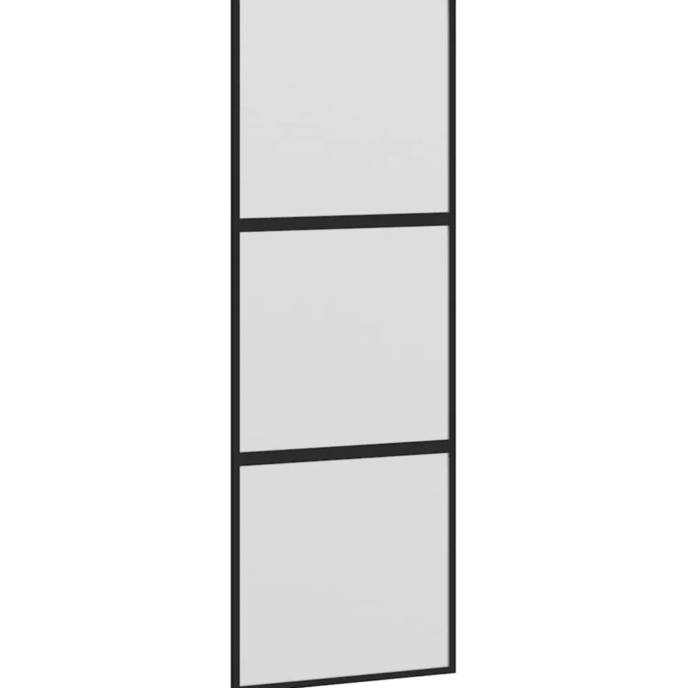 vidaXL Schuifdeur 76x205 cm gehard glas en aluminium zwart