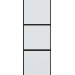 vidaXL Schuifdeur 76x205 cm gehard glas en aluminium zwart