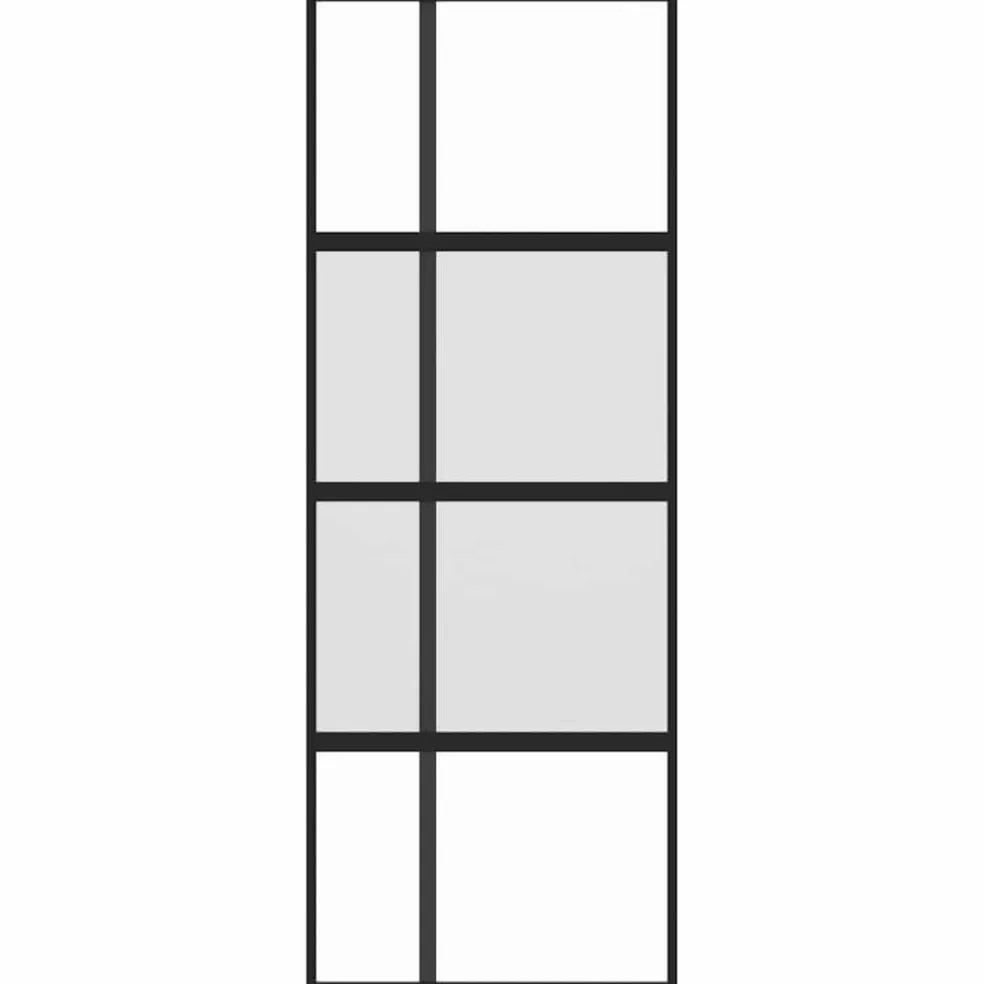 vidaXL Schuifdeur 76x205 cm gehard glas en aluminium zwart