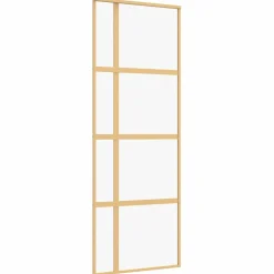 vidaXL Schuifdeur 76x205 cm helder ESG-glas en aluminium goudkleurig