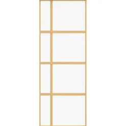 vidaXL Schuifdeur 76x205 cm helder ESG-glas en aluminium goudkleurig