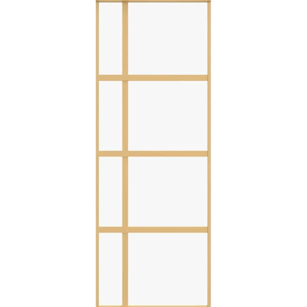 vidaXL Schuifdeur 76x205 cm helder ESG-glas en aluminium goudkleurig
