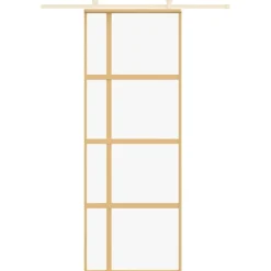 vidaXL Schuifdeur 76x205 cm helder ESG-glas en aluminium goudkleurig