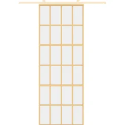 vidaXL Schuifdeur 76x205 cm helder ESG-glas en aluminium goudkleurig