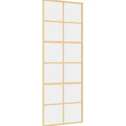 vidaXL Schuifdeur 76x205 cm helder ESG-glas en aluminium goudkleurig