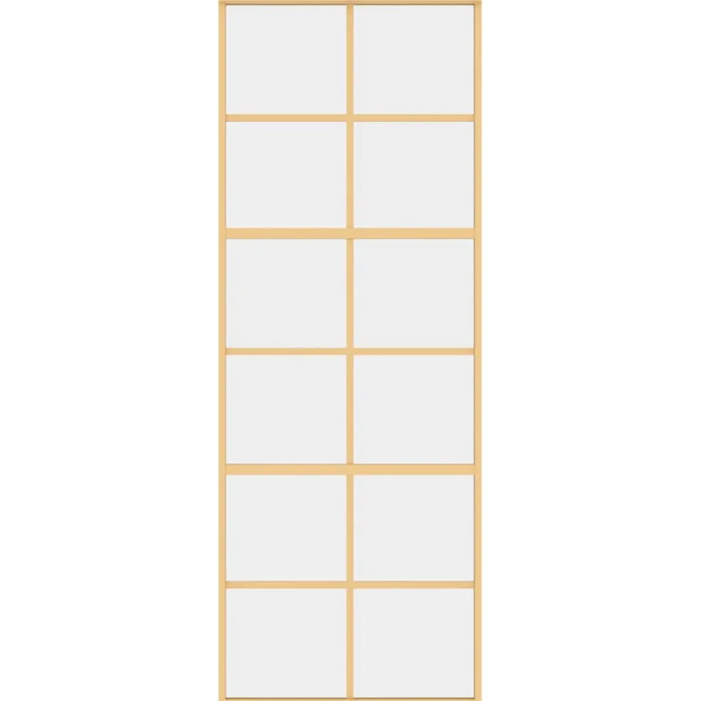 vidaXL Schuifdeur 76x205 cm helder ESG-glas en aluminium goudkleurig
