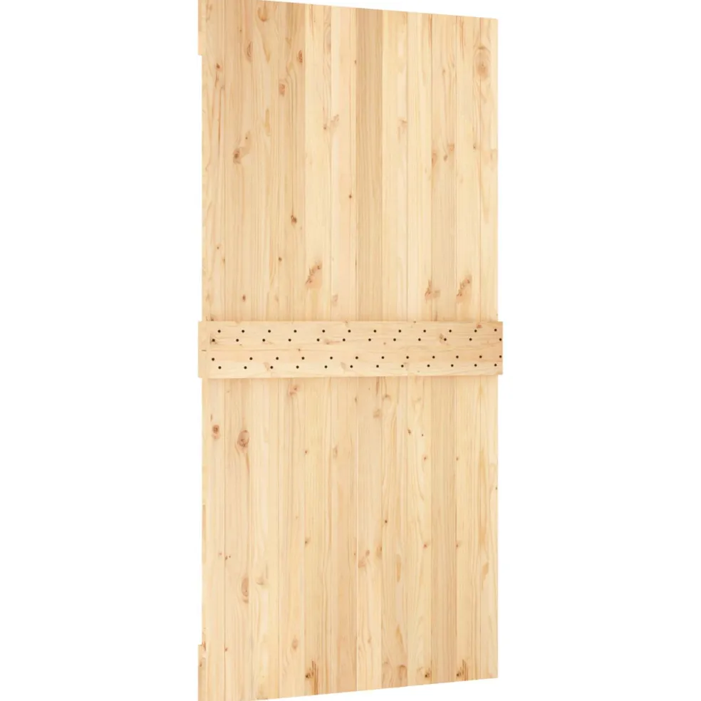 vidaXL Schuifdeur 100 x 210 cm Massief Grenenhout (Niet-Behandeld)