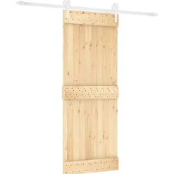 vidaXL Schuifdeur 80 x 210 cm Massief Grenenhout (Niet-Behandeld)