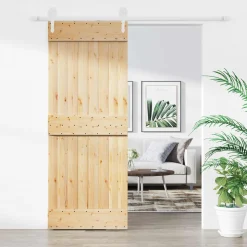 vidaXL Schuifdeur 80 x 210 cm Massief Grenenhout (Niet-Behandeld)