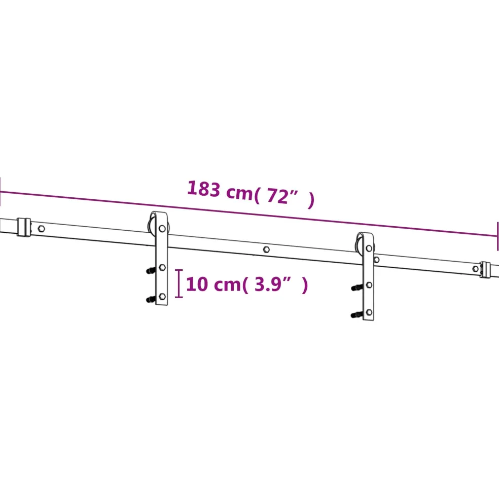 vidaXL Schuifdeur 85 x 210 cm Massief Grenenhout (Niet-Behandeld)