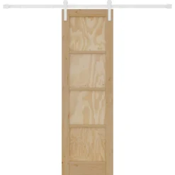 vidaXL Schuifdeur 61 x 198,5 cm Massief grenenhout Natuurlijk en Wit
