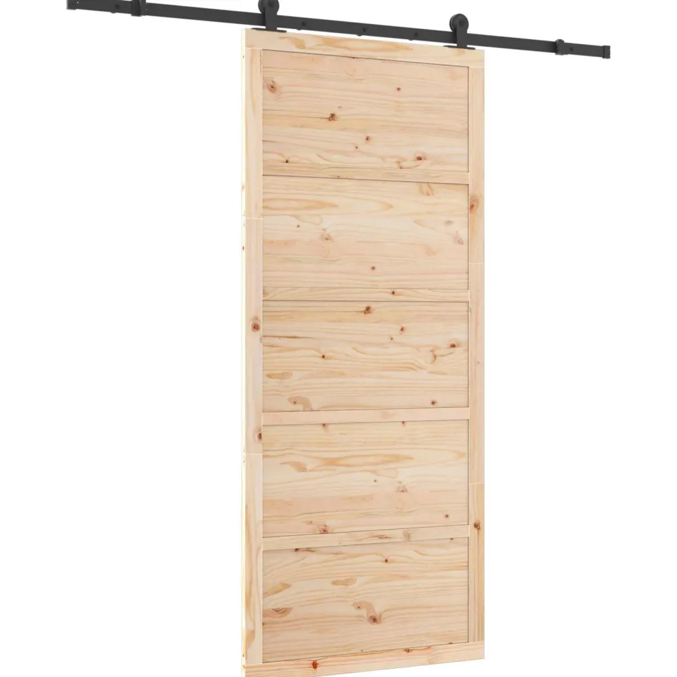 vidaXL Schuifdeur 100 x 208 cm Massief grenenhout Naturel