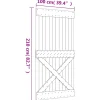 vidaXL Schuifdeur 100 x 210 cm Massief Grenenhout (Niet-Behandeld)