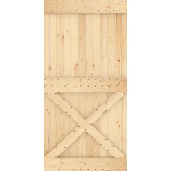 vidaXL Schuifdeur 100 x 210 cm Massief Grenenhout (Niet-Behandeld)
