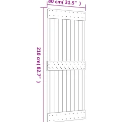 vidaXL Schuifdeur 100 x 208 cm Massief grenenhout Naturel