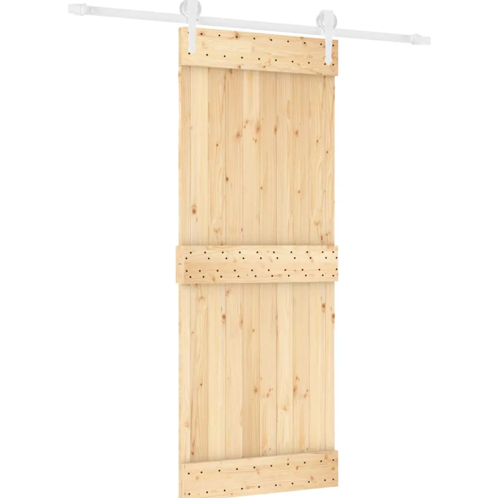 vidaXL Schuifdeur 80 x 210 cm Massief Grenenhout (Niet-Behandeld)