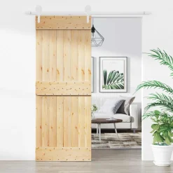 vidaXL Schuifdeur 80 x 210 cm Massief Grenenhout (Niet-Behandeld)