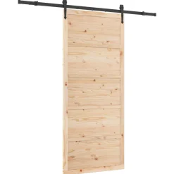 vidaXL Schuifdeur 100 x 208 cm Massief grenenhout Naturel