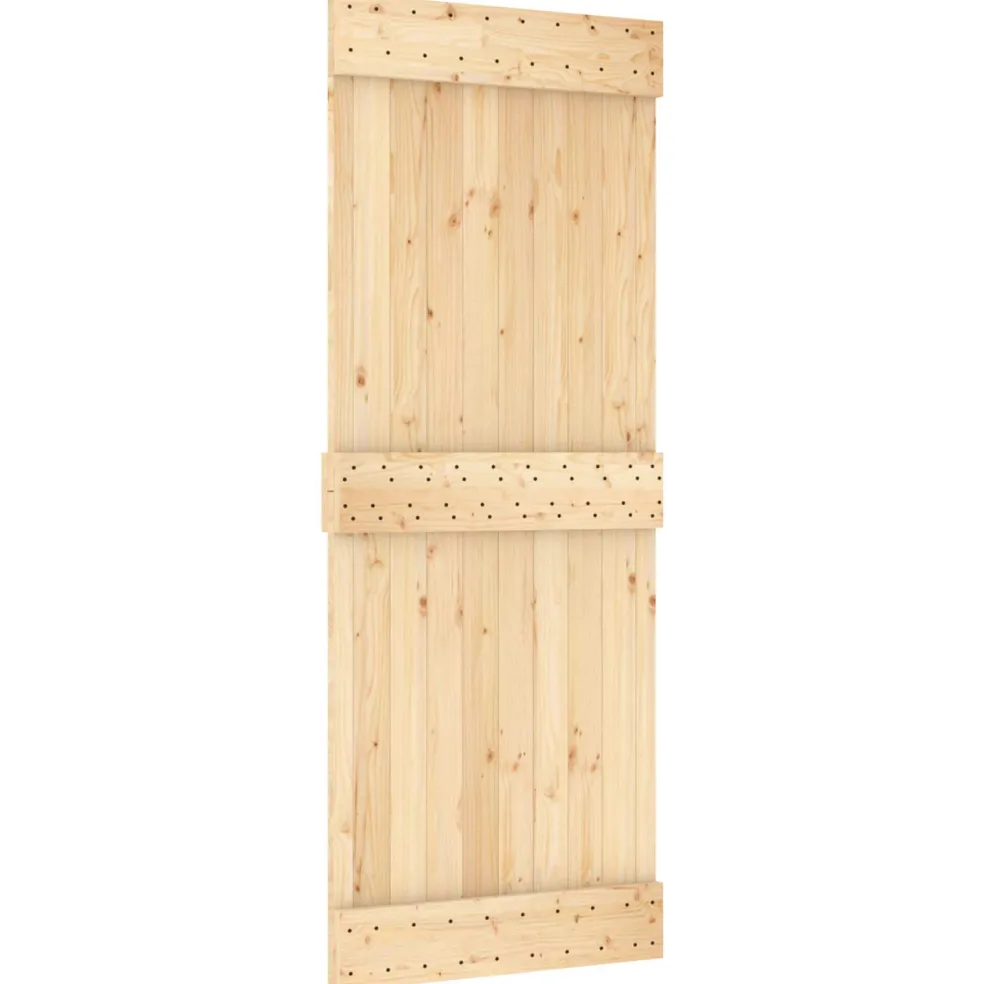 vidaXL Schuifdeur 80 x 210 cm Massief Grenenhout (Niet-Behandeld)