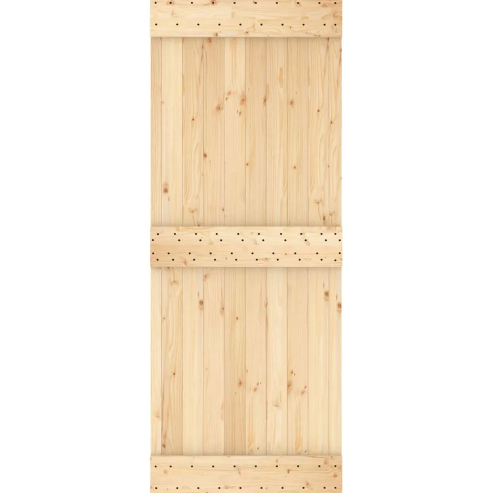 vidaXL Schuifdeur 80 x 210 cm Massief Grenenhout (Niet-Behandeld)