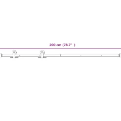 vidaXL Schuifdeur 80 x 210 cm Massief Grenenhout (Niet-Behandeld)