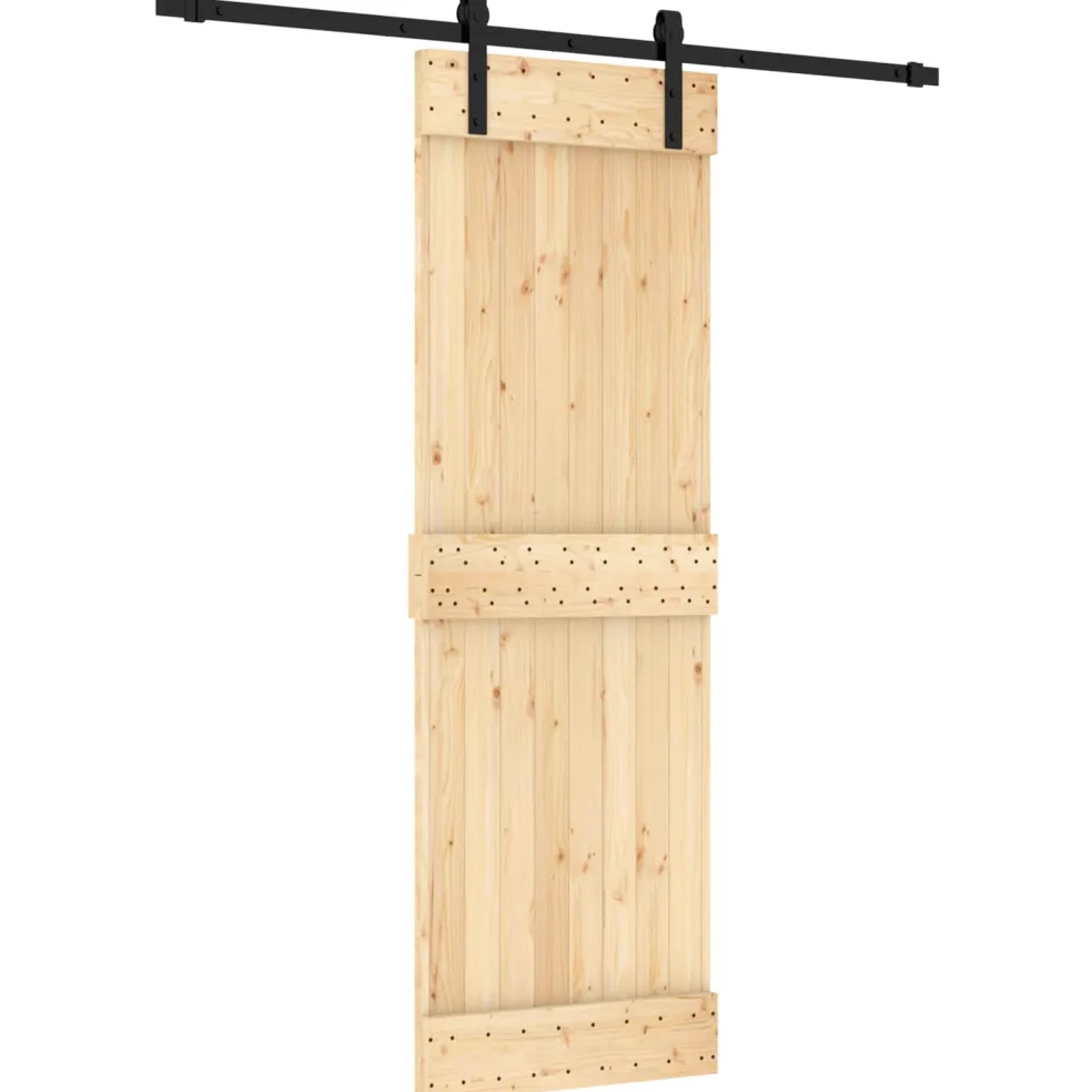 vidaXL Schuifdeur 70 x 210 cm Massief Grenenhout (Niet-Behandeld)