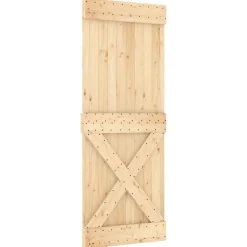 vidaXL Schuifdeur 80 x 210 cm Massief Grenenhout (Niet-Behandeld)