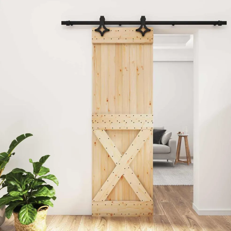 vidaXL Schuifdeur 70 x 210 cm Massief Grenenhout (Niet-Behandeld)