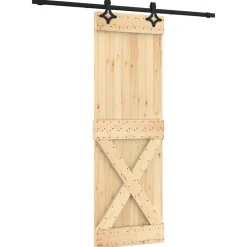vidaXL Schuifdeur 70 x 210 cm Massief Grenenhout (Niet-Behandeld)