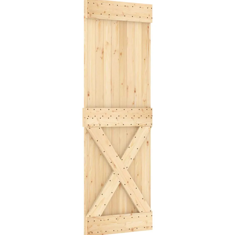 vidaXL Schuifdeur 70 x 210 cm Massief Grenenhout (Niet-Behandeld)