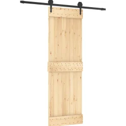 vidaXL Schuifdeur 85 x 210 cm Massief Grenenhout (Niet-Behandeld)
