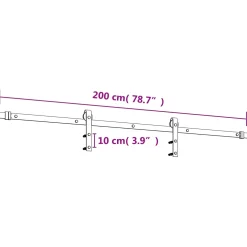 vidaXL Schuifdeur 85 x 210 cm Massief Grenenhout (Niet-Behandeld)