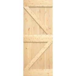 vidaXL Schuifdeur 85 x 210 cm Massief Grenenhout (Niet-Behandeld)