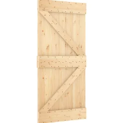 vidaXL Schuifdeur 95 x 210 cm Massief Grenenhout (Niet-Behandeld)