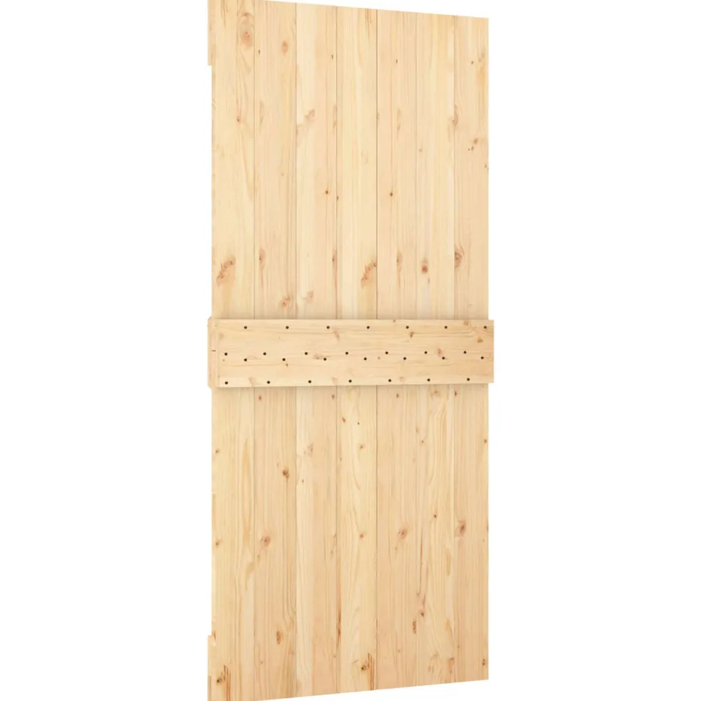 vidaXL Schuifdeur 95 x 210 cm Massief Grenenhout (Niet-Behandeld)