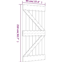 vidaXL Schuifdeur 95 x 210 cm Massief Grenenhout (Niet-Behandeld)