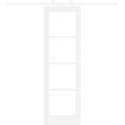 vidaXL Schuifdeur 61 x 198,5 cm Massief grenenhout en glas Wit