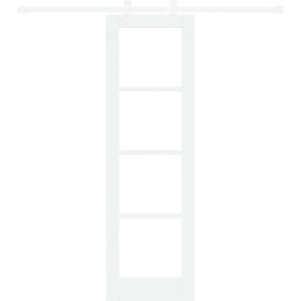 vidaXL Schuifdeur 61 x 198,5 cm Massief grenenhout en glas Wit