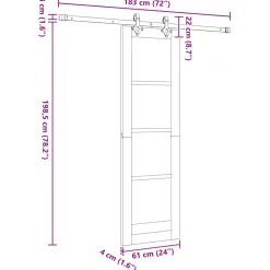 vidaXL Schuifdeur 61 x 198,5 cm Massief grenenhout en glas Wit