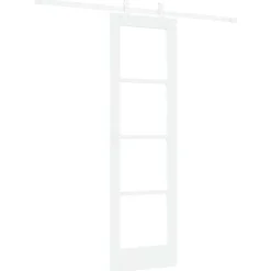 vidaXL Schuifdeur 61 x 198,5 cm Massief grenenhout en glas Wit