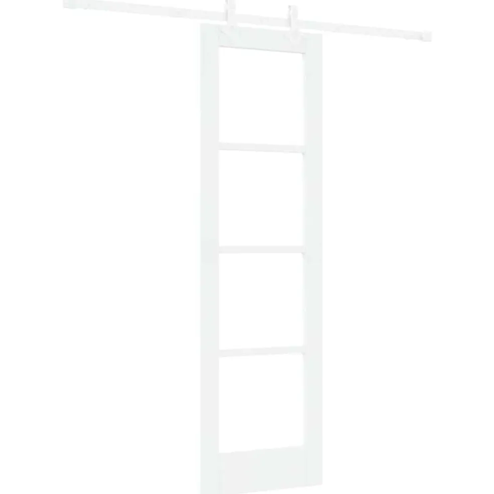 vidaXL Schuifdeur 61 x 198,5 cm Massief grenenhout en glas Wit